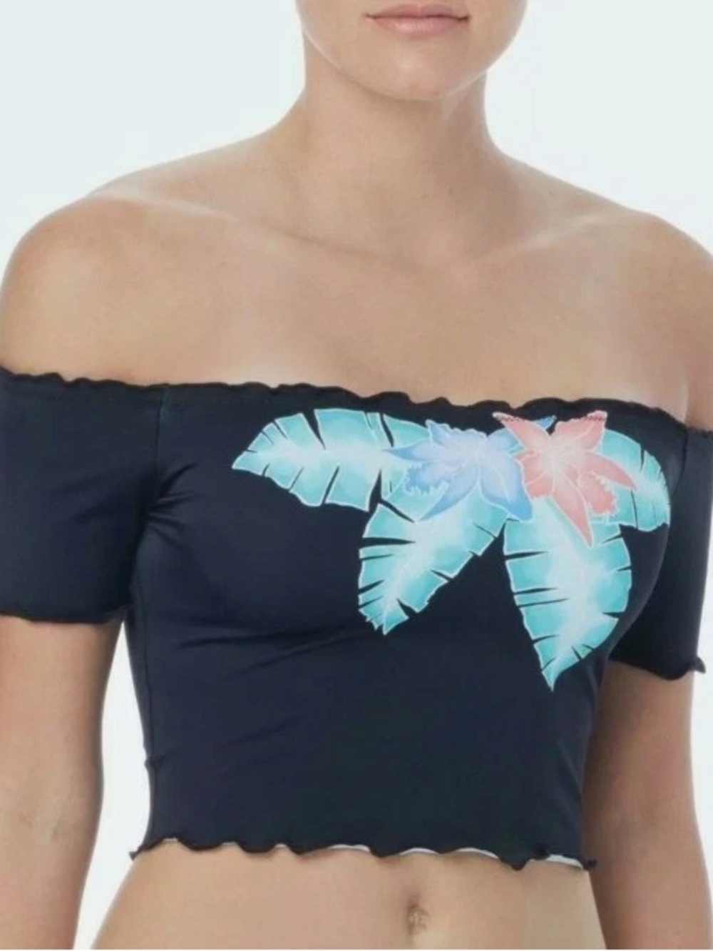 Coco Rave Y2K Tropical Crop Top Lisa Frank Zara Larsson Vibe S